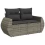 Set Divani da Giardino 11 pz con Cuscini in Polyrattan Grigio