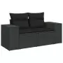 Set Divani da Giardino 11 pz con Cuscini in Polyrattan Nero