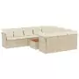 Set Divani da Giardino 11 pz con Cuscini Beige in Polyrattan