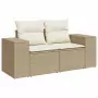 Set Divano da Giardino 8 pz con Cuscini Beige in Polyrattan