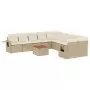 Set Divani da Giardino 11 pz con Cuscini Beige in Polyrattan