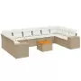 Set Divani da Giardino 11 pz con Cuscini Beige in Polyrattan