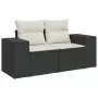 Set Divani da Giardino 11 pz con Cuscini in Polyrattan Nero