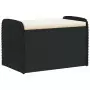 Cassapanca con Cuscino Nera 80x51x52 cm in Polyrattan