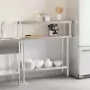 Tavolo Lavoro Cucina con Ripiano 110x30x120 cm Acciaio Inox