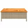 Tavolo da Giardino Beige 70x70x25cm in Rattan e Legno di Acacia