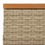 Tavolo da Giardino Beige 70x70x25cm in Rattan e Legno di Acacia