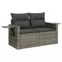 Set Divano da Giardino 8 pz con Cuscini Grigio in Polyrattan