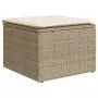 Set Divano da Giardino 5 pz con Cuscini Beige in Polyrattan