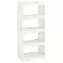 Libreria/Divisorio Bianco 60x30x135,5 cm Legno Massello di Pino