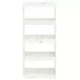 Libreria/Divisorio Bianco 60x30x135,5 cm Legno Massello di Pino