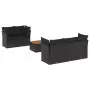 Set Divano da Giardino 6 pz con Cuscini Nero in Polyrattan