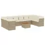 Set Divani da Giardino 11 pz con Cuscini Beige in Polyrattan