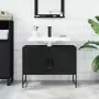 Mobile Lavabo Bagno Nero 60x30x60 cm Legno Multistrato