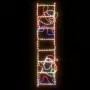 Figura Pieghevole Babbo Natale su Scala con 552 LED 50x200 cm