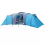 Tenda da Campeggio 12 Persone Blu 840x720x200 cm Taffetà 185T