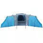 Tenda da Campeggio 12 Persone Blu 840x720x200 cm Taffetà 185T