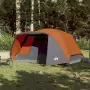 Tenda Campeggio 4Persone Grigia e Arancione 350x280x155 Taffetà