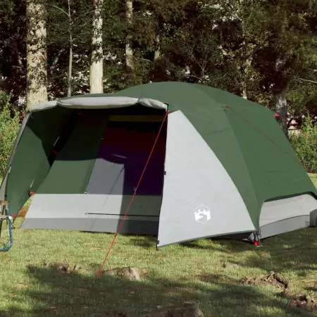 Tenda da Campeggio 4 Persone Verde 350x280x155 cm Taffetà 190T