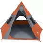 Tenda Campeggio 7Persone Grigia e Arancione 350x350x280 Taffetà