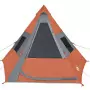 Tenda Campeggio 7Persone Grigia e Arancione 350x350x280 Taffetà