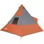 Tenda Campeggio 7Persone Grigia e Arancione 350x350x280 Taffetà