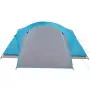 Tenda da Campeggio 8 Persone Blu 360x430x195 cm Taffetà 190T