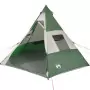 Tenda da Campeggio 7 Persone Verde 350x350x280 cm Taffetà 185T