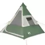 Tenda da Campeggio 7 Persone Verde 350x350x280 cm Taffetà 185T