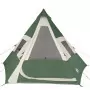 Tenda da Campeggio 7 Persone Verde 350x350x280 cm Taffetà 185T