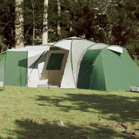 Tenda da Campeggio 12 Persone Verde 840x720x200 cm Taffetà 185T