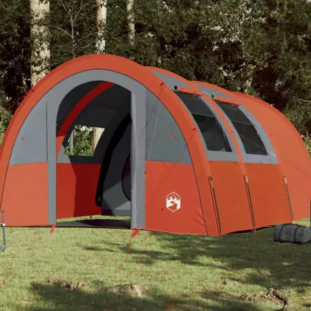 Tenda Campeggio 4Persone Grigia e Arancione 483x340x193 Taffetà