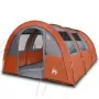 Tenda Campeggio 4Persone Grigia e Arancione 483x340x193 Taffetà