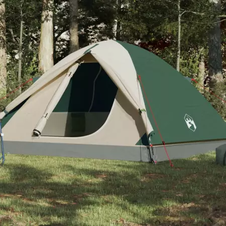 Tenda da Campeggio 3 Persone Verde 240x217x120 cm Taffetà 190T