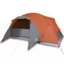 Tenda Campeggio 8Persone Grigia e Arancione 360x430x195 Taffetà