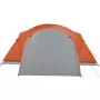 Tenda Campeggio 8Persone Grigia e Arancione 360x430x195 Taffetà