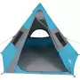 Tenda da Campeggio 7 Persone Blu 350x350x280 cm Taffetà 185T