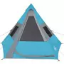 Tenda da Campeggio 7 Persone Blu 350x350x280 cm Taffetà 185T