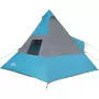 Tenda da Campeggio 7 Persone Blu 350x350x280 cm Taffetà 185T