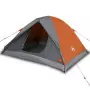 Tenda 3 Persone Grigia e Arancione 240x217x120 cm Taffetà 185T