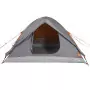 Tenda 3 Persone Grigia e Arancione 240x217x120 cm Taffetà 185T