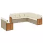 Set Divano da Giardino 9 pz con Cuscini Beige in Polyrattan