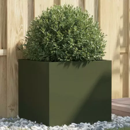 Fioriera Verde Oliva 49x47x46 cm in Acciaio Laminato a Freddo