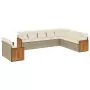 Set Divano da Giardino 10 pz con Cuscini Beige in Polyrattan