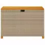 Contenitore Giardino Beige 110x55x63cm Polyrattan Legno Acacia