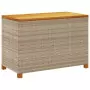 Contenitore Giardino Beige 110x55x63cm Polyrattan Legno Acacia