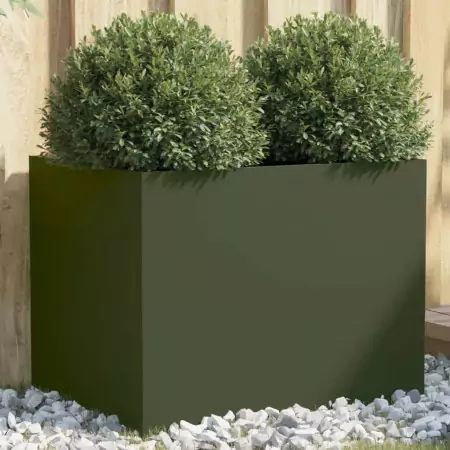 Fioriera Verde Oliva 62x47x46 cm in Acciaio Laminato a Freddo