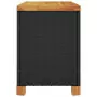 Contenitore Giardino Nero 80x40x48 cm Polyrattan e Legno Acacia