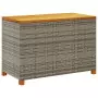 Contenitore Giardino Grigio 110x55x63cm Polyrattan Legno Acacia