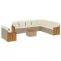 Set Divani da Giardino 11 pz con Cuscini Beige in Polyrattan